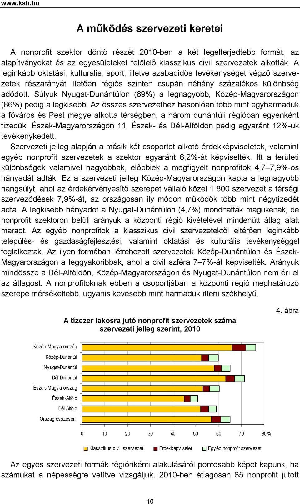 Súlyuk Nyugat-on (89%) a legnagyobb, Közép-Magyarországon (86%) pedig a legkisebb.