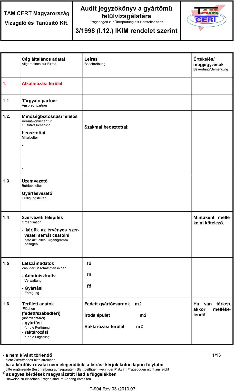 3 Üzemvezető Betriebsleiter Gyártásvezető Fertigungsleiter 1.