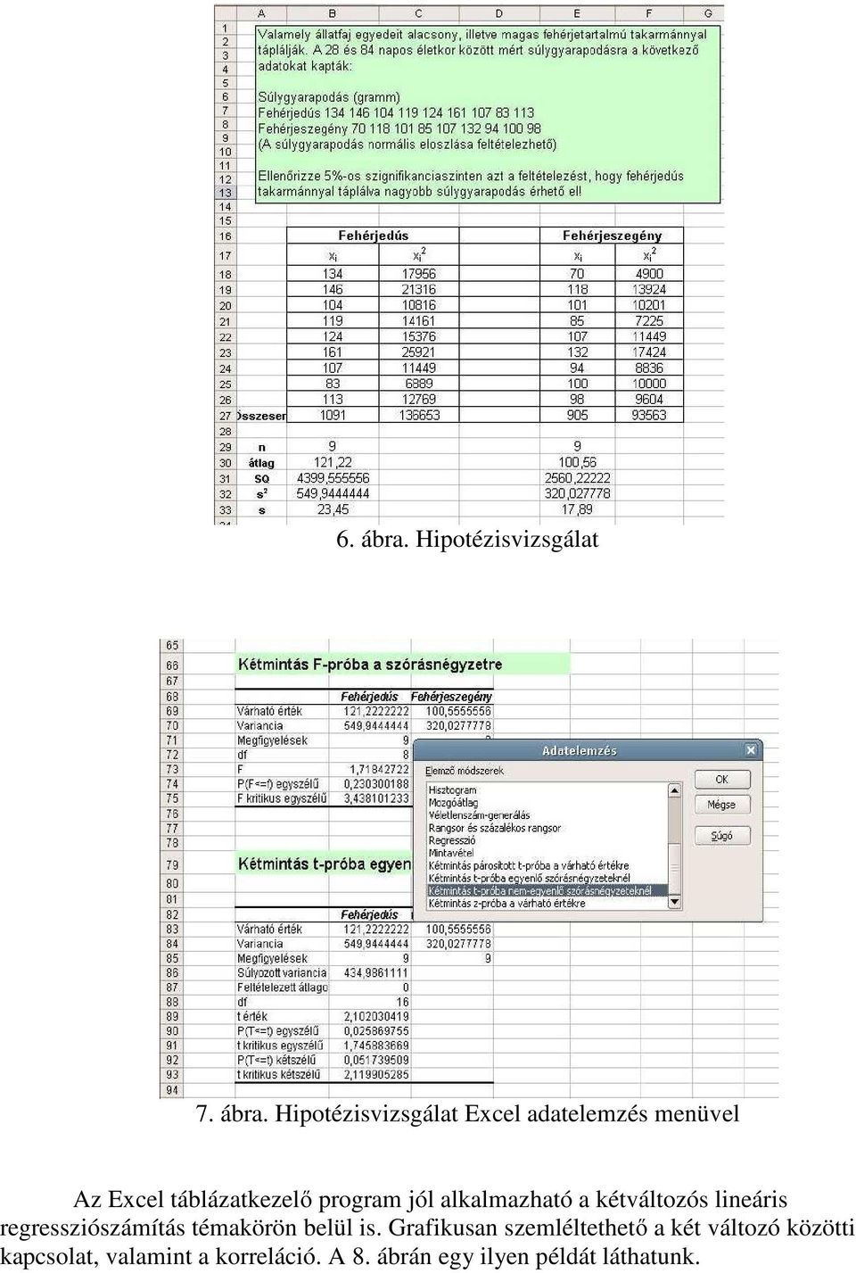 Hipotézisvizsgálat Excel adatelemzés menüvel Az Excel táblázatkezelő program