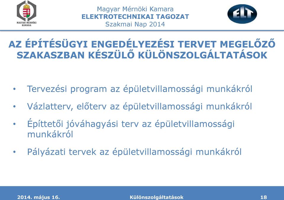 Vázlatterv, előterv az épületvillamossági munkákról Építtetői jóváhagyási terv