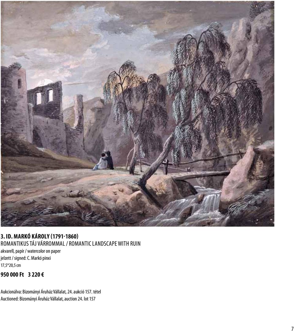 ruin akvarell, papír / watercolor on paper jelzett / signed: C.