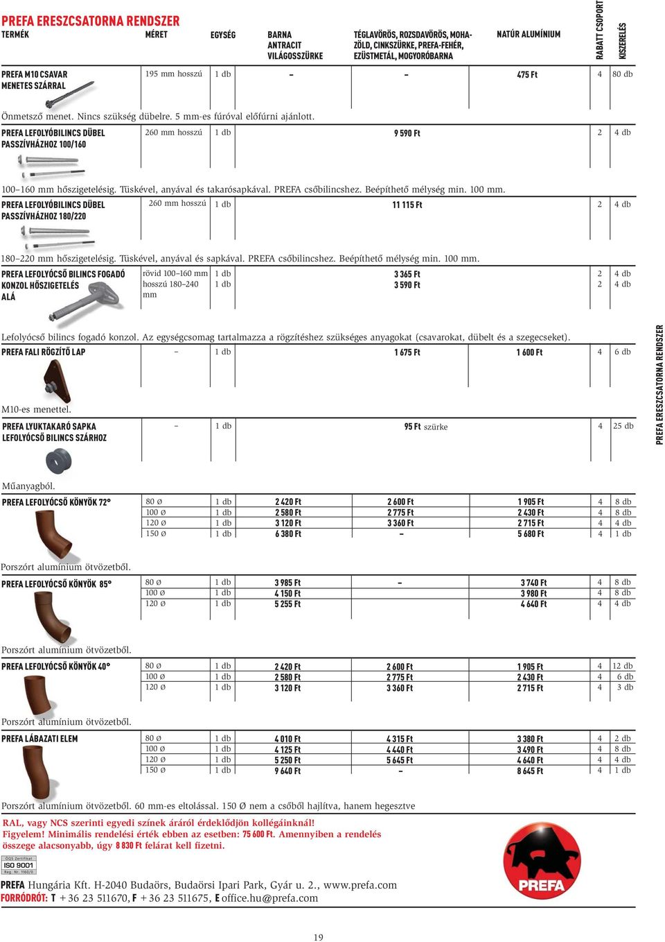 PREFA LEFOLYÓBILINCS DÜBEL PASSZÍVHÁZHOZ 00/0 20 mm hosszú 9 590 Ft 2 000 mm hőszigetelésig. Tüskével, anyával és takarósapkával. PREFA csőbilincshez. Beépíthető mélység min. 00 mm.