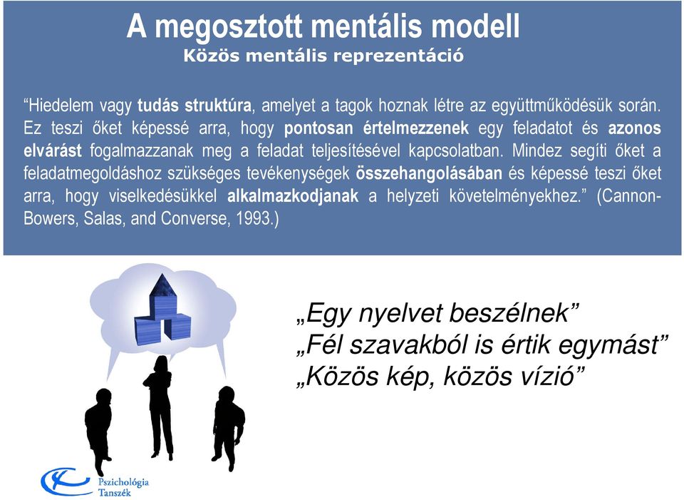 Mindez segíti őket a feladatmegoldáshoz szükséges tevékenységek összehangolásában és képessé teszi őket arra, hogy viselkedésükkel