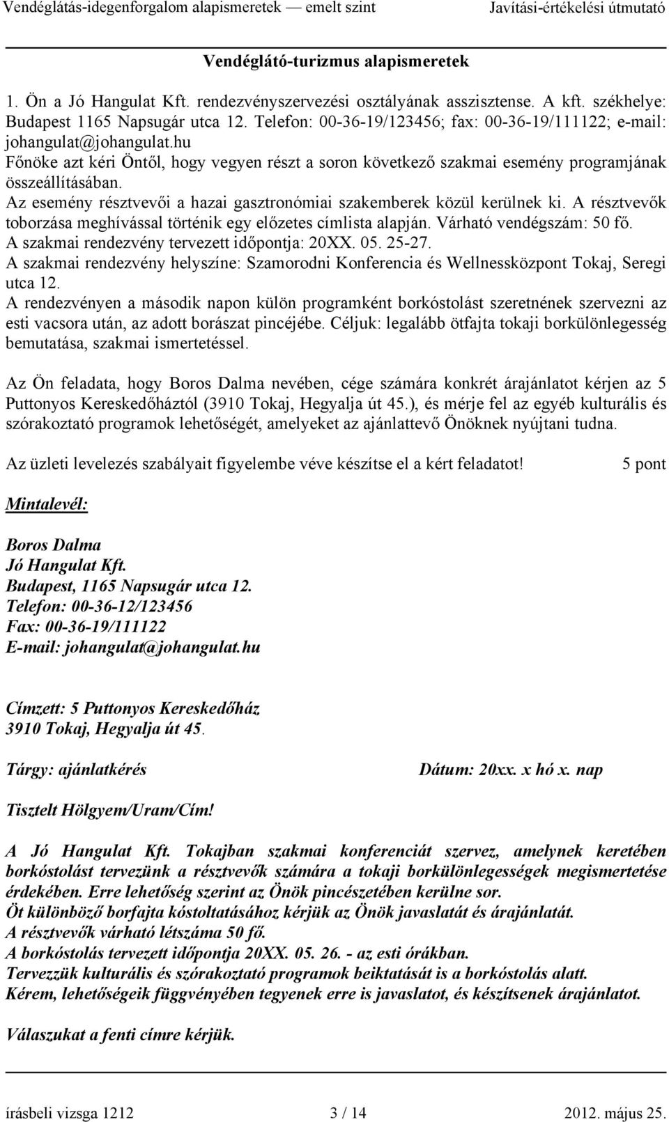 Az esemény résztvevői a hazai gasztronómiai szakemberek közül kerülnek ki. A résztvevők toborzása meghívással történik egy előzetes címlista alapján. Várható vendégszám: 50 fő.