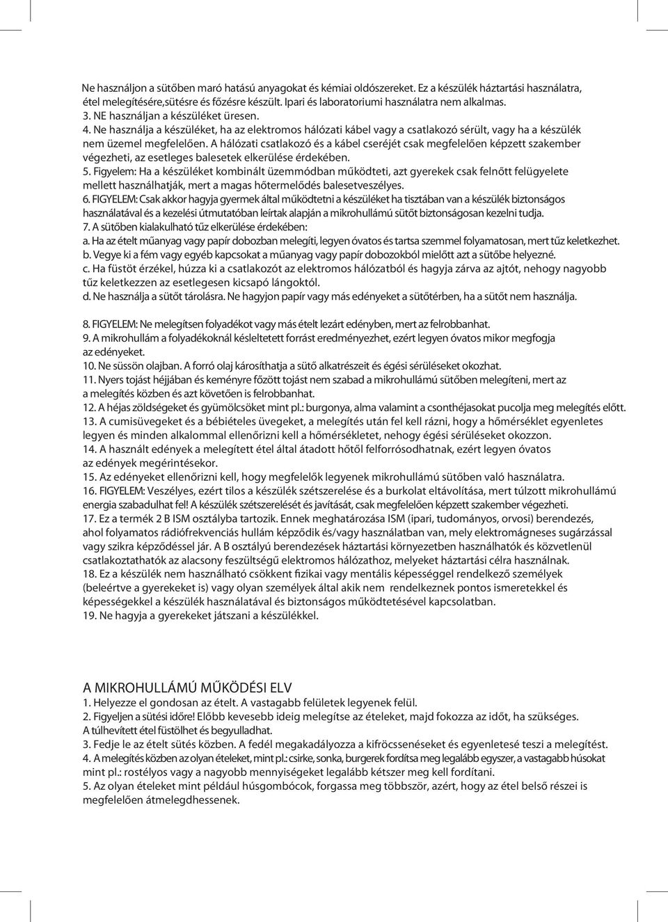 MIKROHULLÁMÚ SÜTŐ - HASZNÁLATI ÚTMUTATÓ - PDF Ingyenes letöltés
