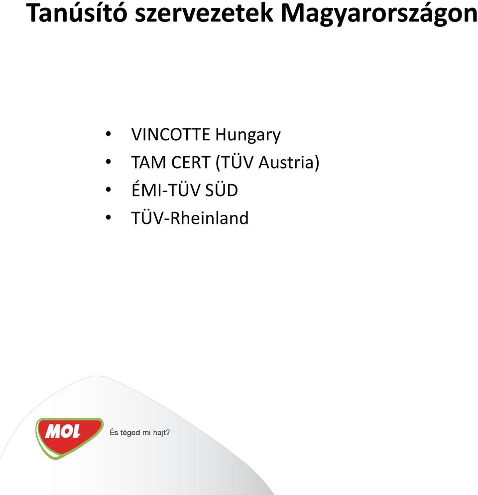 Hungary TAM CERT (TÜV