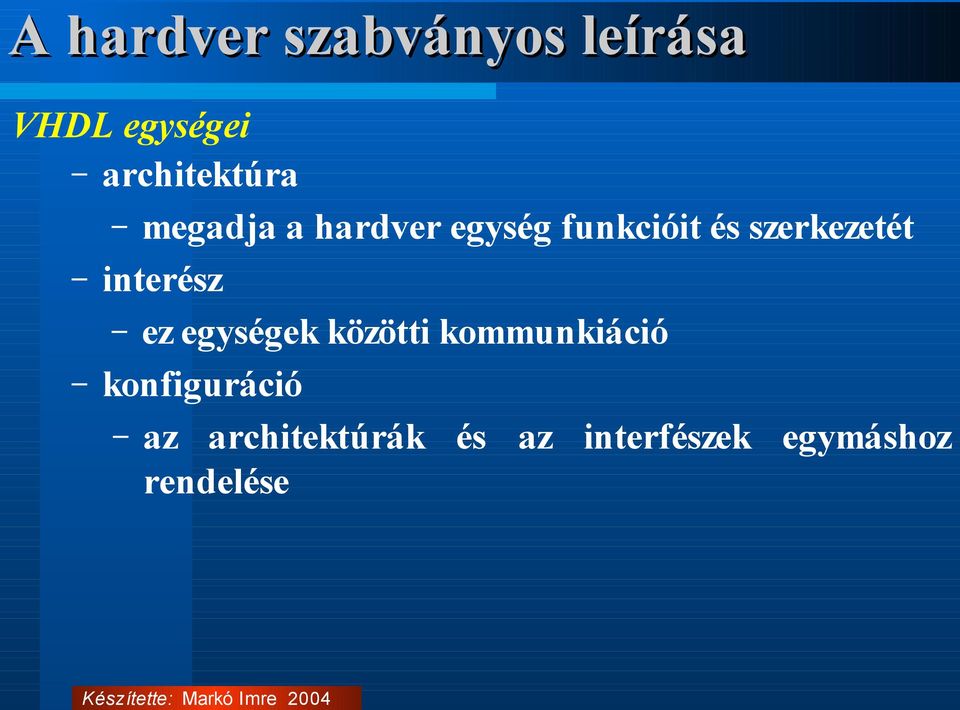 ez egységek közötti kommunkiáció konfiguráció az