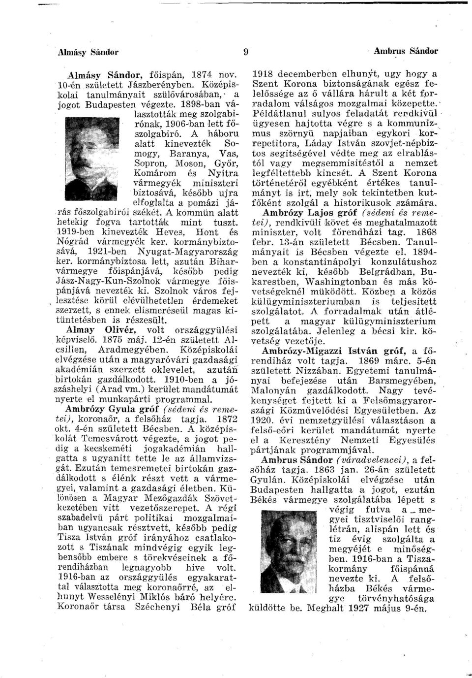 A háború alatt kinevezték Somogy, Baranya, Vas, Sopron, Mosón, Győr, Komárom és Nyitra vármegyék miniszteri biztosává, később újra elfoglalta a pomázi járás főszolgabírói székét.