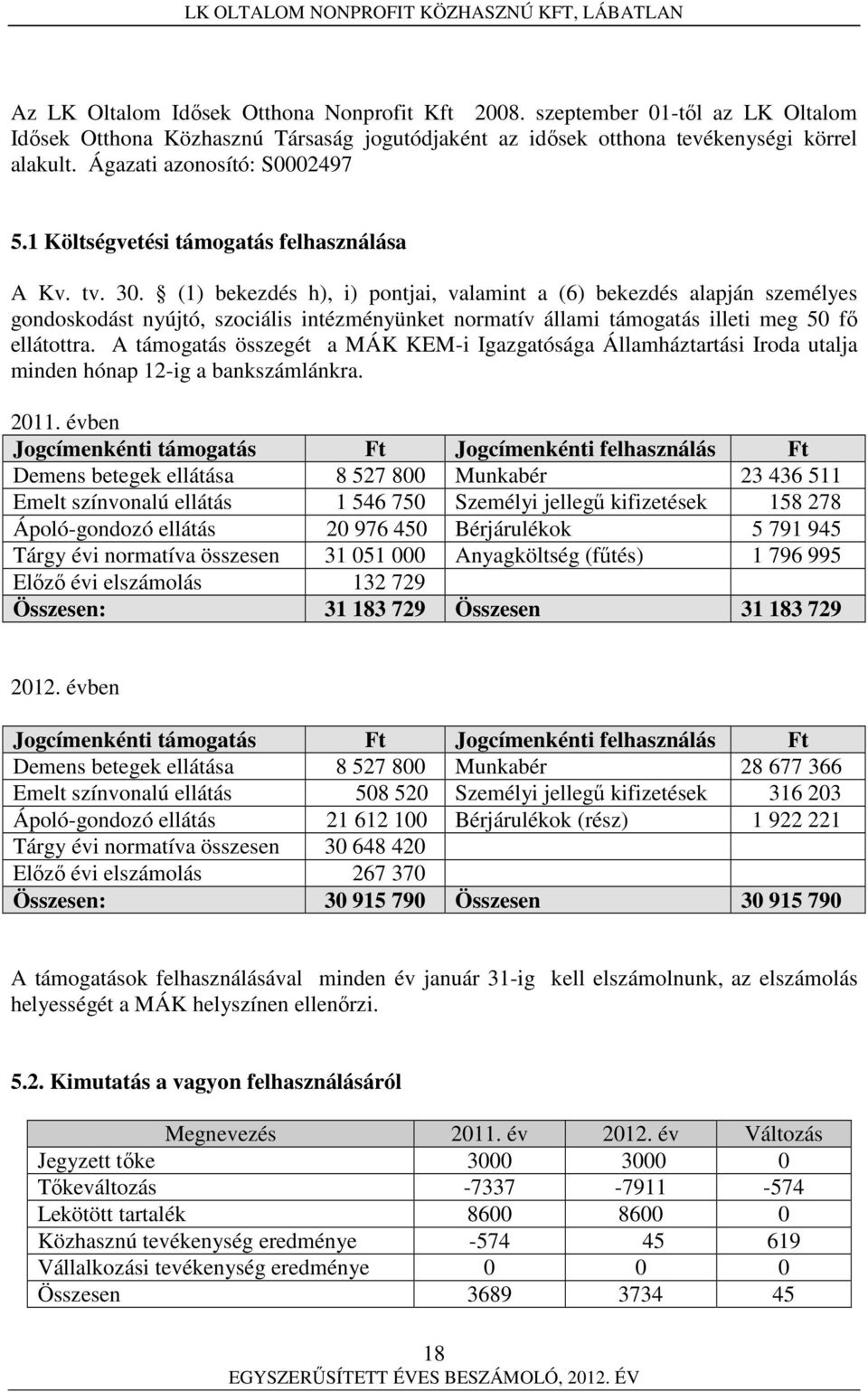 (1) bekezdés h), i) pontjai, valamint a (6) bekezdés alapján személyes gondoskodást nyújtó, szociális intézményünket normatív állami támogatás illeti meg 50 fő ellátottra.