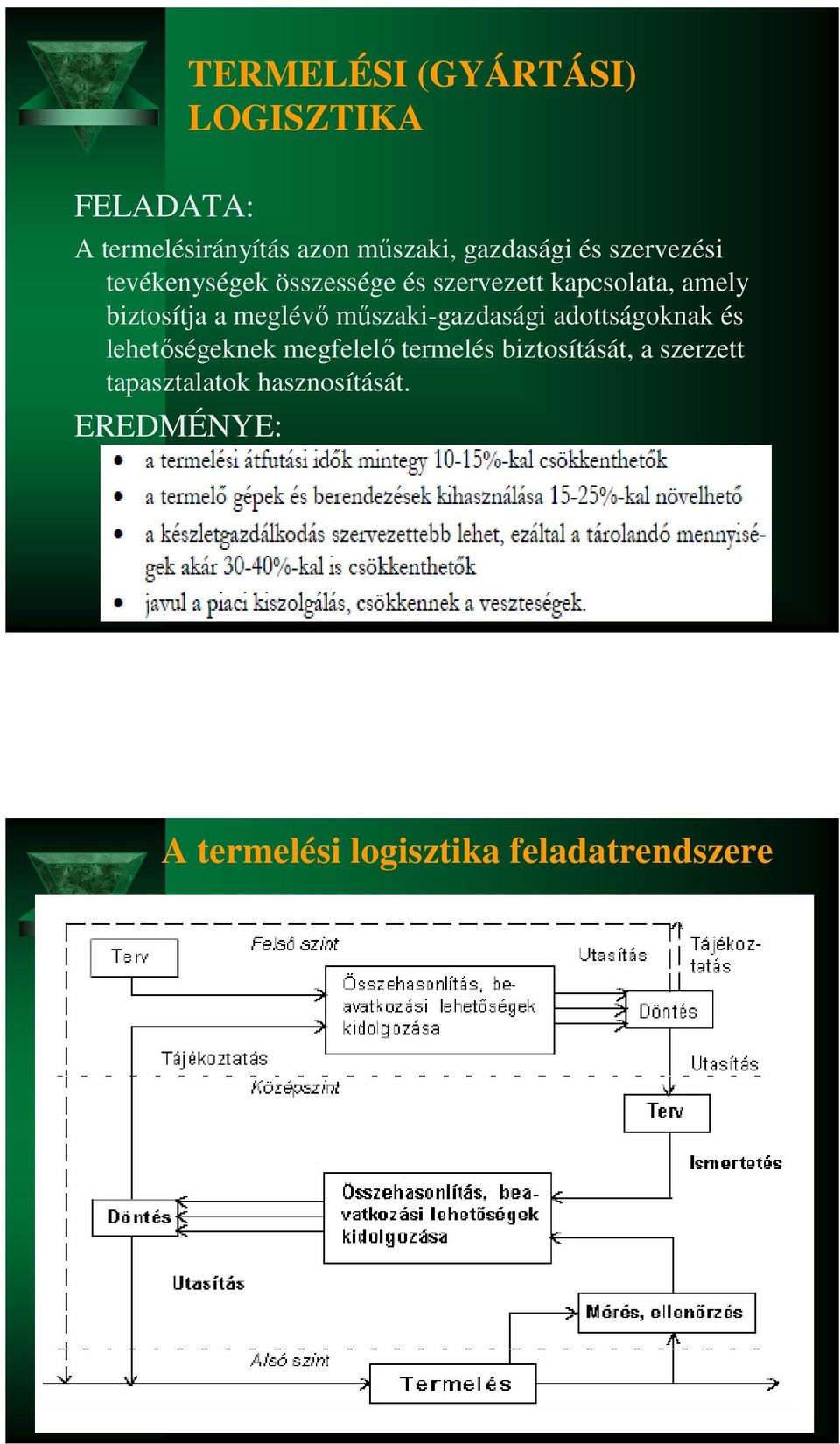 meglévő műszaki-gazdasági adottságoknak és lehetőségeknek megfelelő termelés