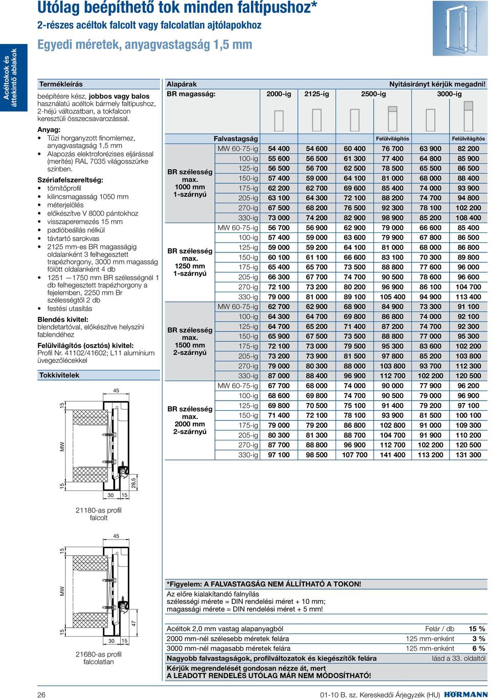 Anyag: Tűzi horganyzott finomlemez, anyagvastagság 1,5 mm Alapozás elektroforézises eljárással (merítés) RAL 7035 világosszürke színben.