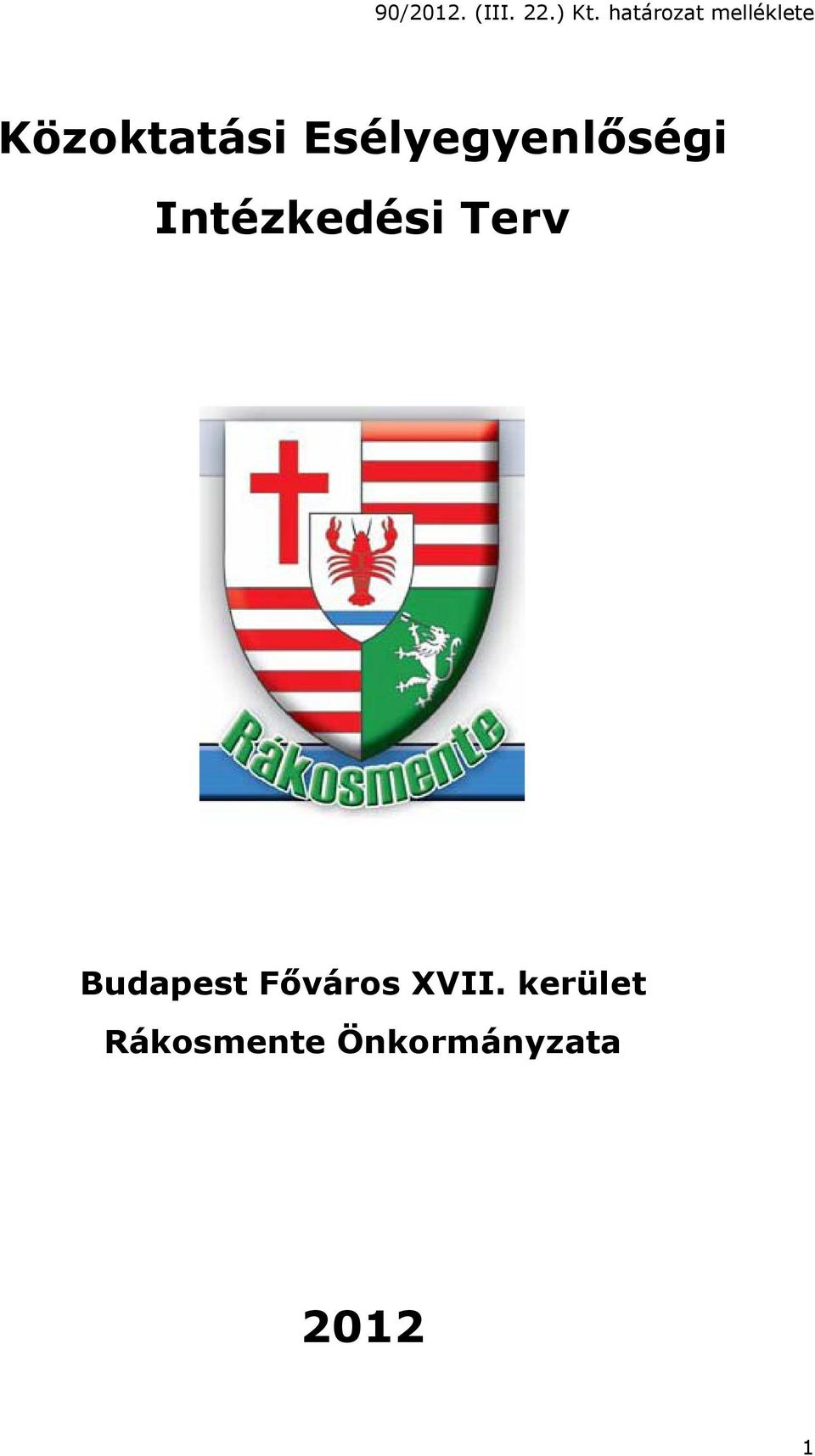 Esélyegyenl ségi Intézkedési Terv