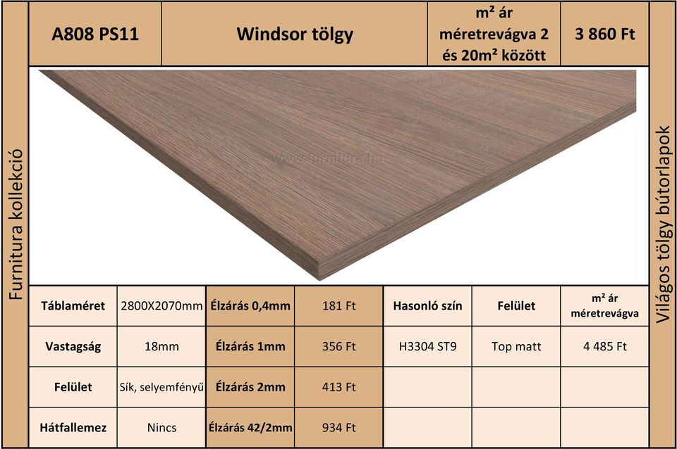 H3304 ST9 Top matt 4 485 Ft Felület