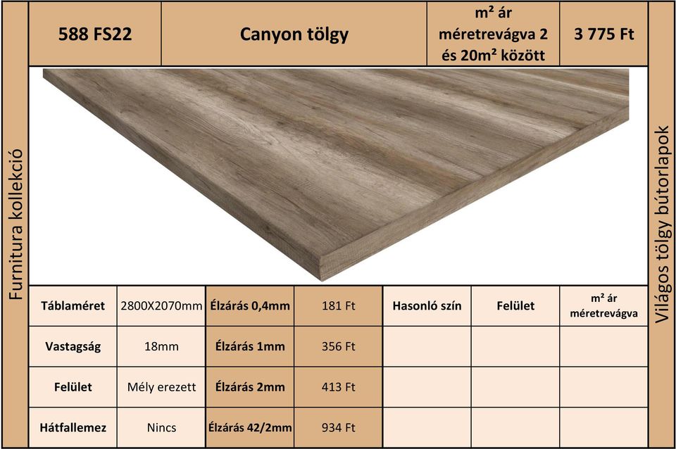 Élzárás 1mm 356 Ft Felület