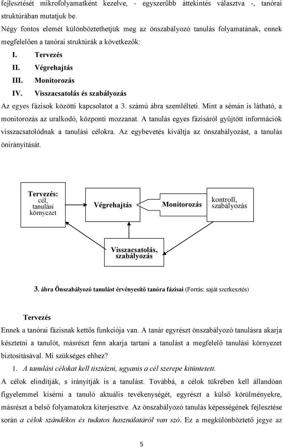 Visszacsatolás és szabályozás Az egyes fázisok közötti kapcsolatot a 3. számú ábra szemlélteti. Mint a sémán is látható, a monitorozás az uralkodó, központi mozzanat.