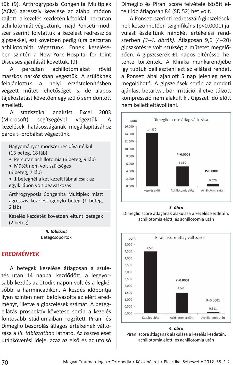 redressziós gipszekkel, ezt követően pedig újra percutan achillotomiát végeztünk. Ennek kezelésében szintén a New York Hospital for Joint Diseases ajánlását köve ük. (9).