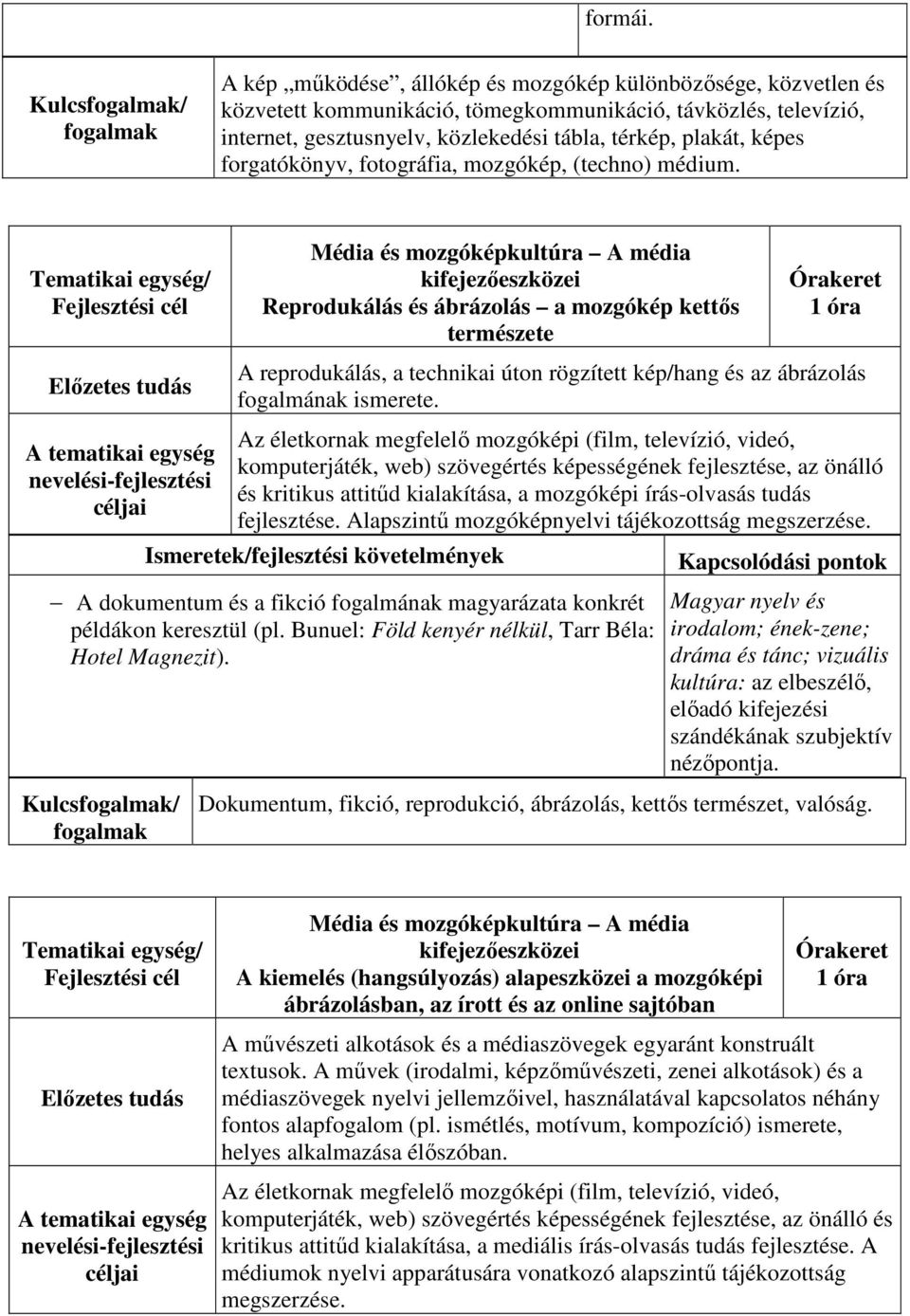 képes forgatókönyv, fotográfia, mozgókép, (techno) médium.