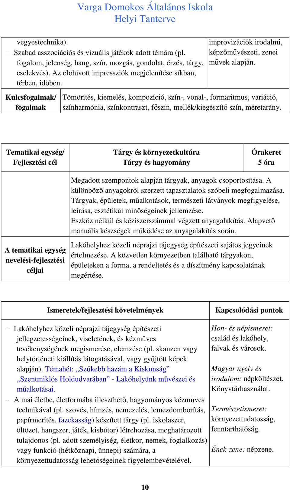 Tömörítés, kiemelés, kompozíció, szín-, vonal-, formaritmus, variáció, színharmónia, színkontraszt, főszín, mellék/kiegészítő szín, méretarány.