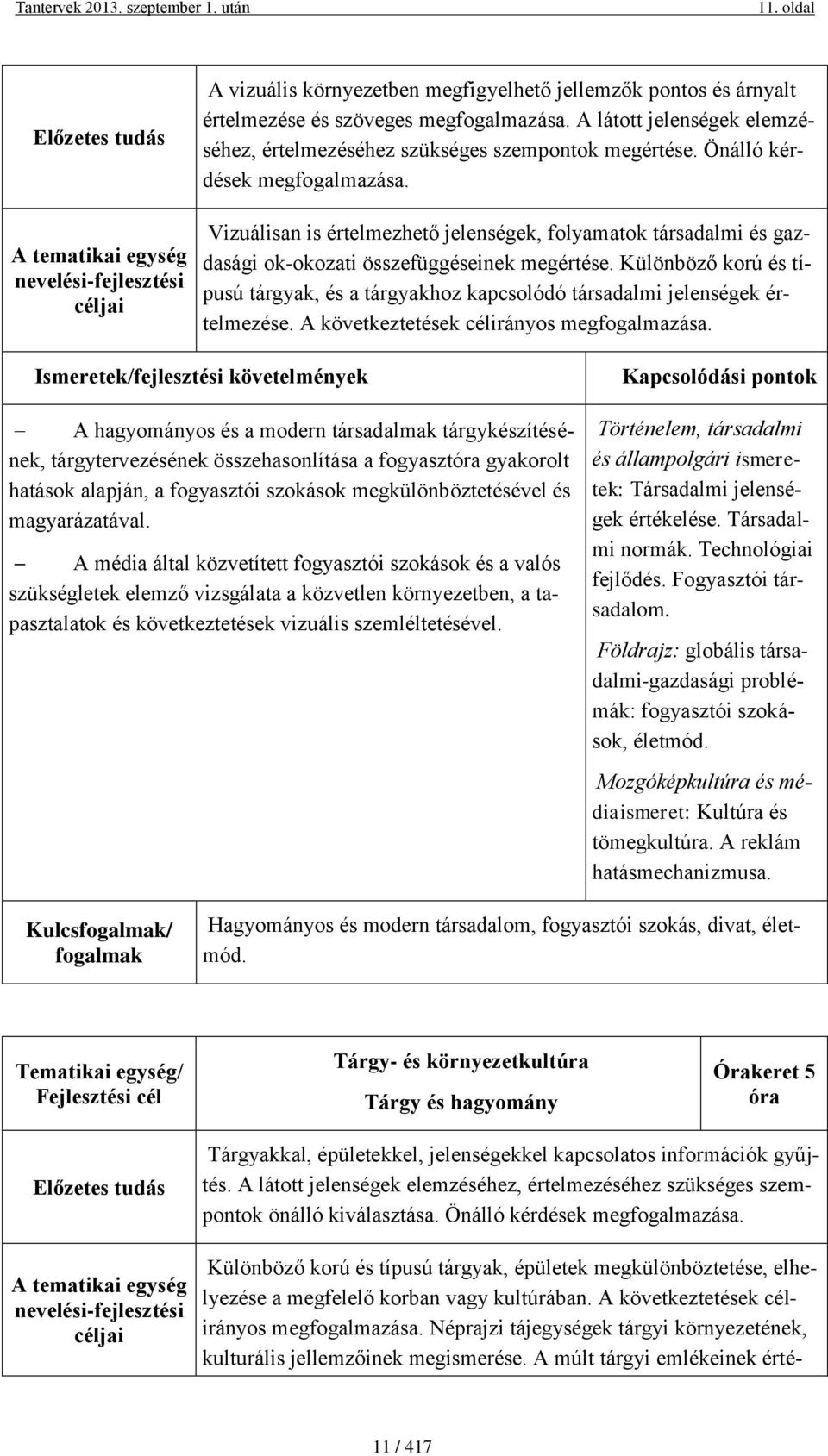 Vizuálisan is értelmezhető jelenségek, folyamatok társadalmi és gazdasági ok-okozati összefüggéseinek megértése.