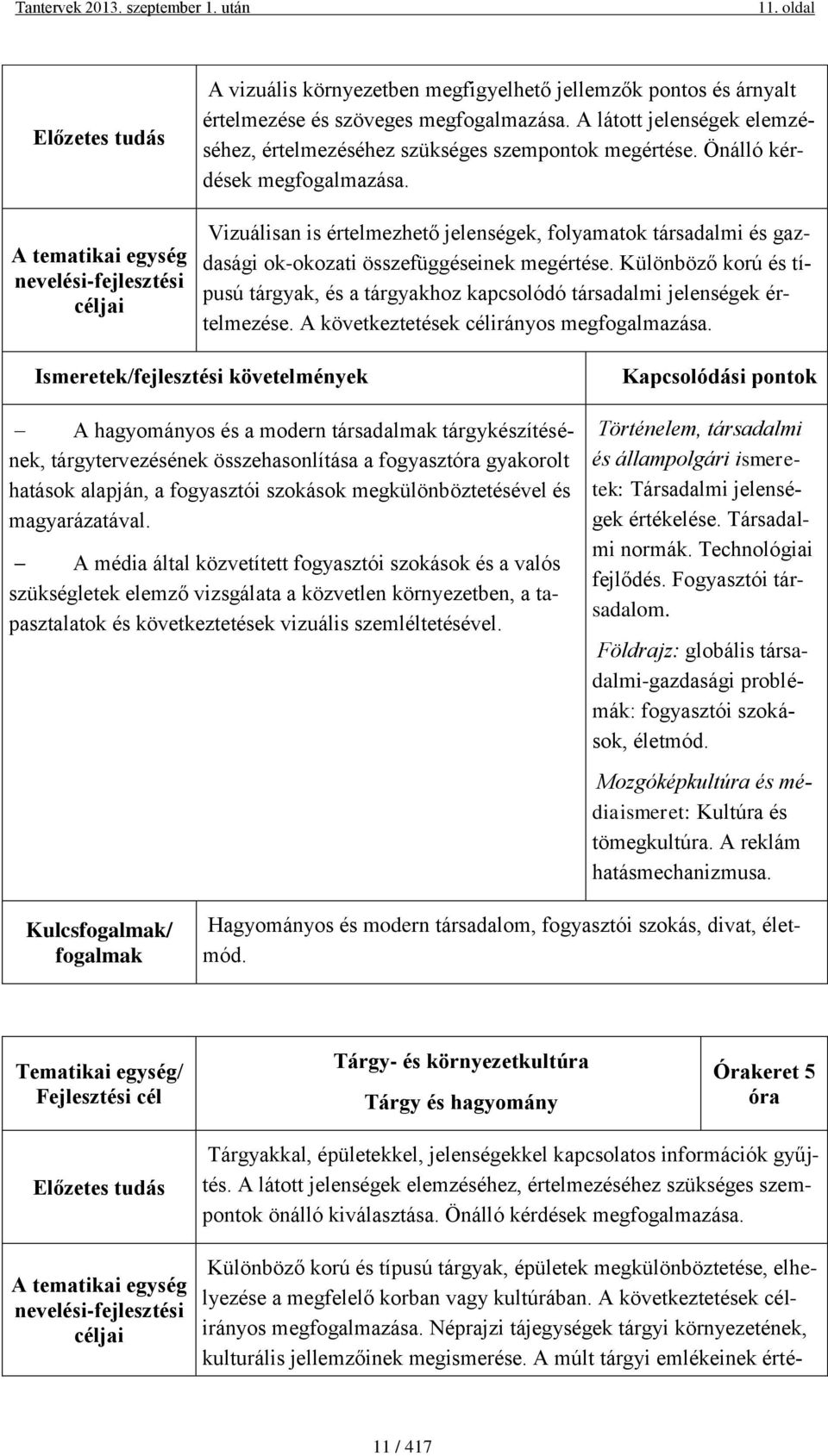 Vizuálisan is értelmezhető jelenségek, folyamatok társadalmi és gazdasági ok-okozati összefüggéseinek megértése.