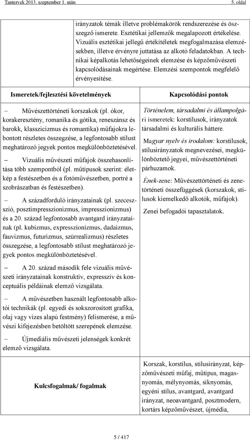 A technikai képalkotás lehetőségeinek elemzése és képzőművészeti kapcsolódásainak megértése. Elemzési szempontok megfelelő érvényesítése.