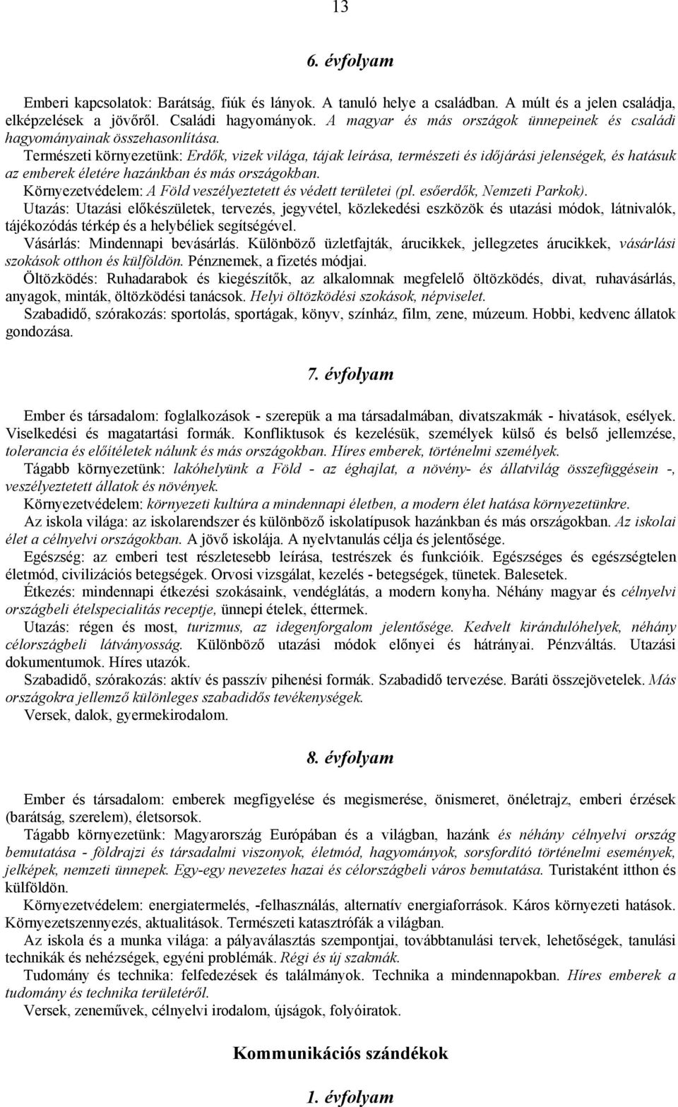Természeti környezetünk: Erdők, vizek világa, tájak leírása, természeti és időjárási jelenségek, és hatásuk az emberek életére hazánkban és más országokban.