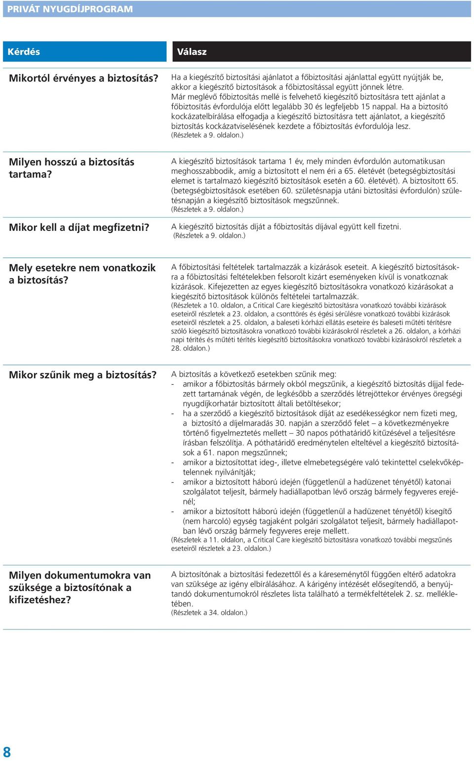 Már meglévő főbiztosítás mellé is felvehető kiegészítő biztosításra tett ajánlat a főbiztosítás évfordulója előtt legalább 30 és legfeljebb 15 nappal.