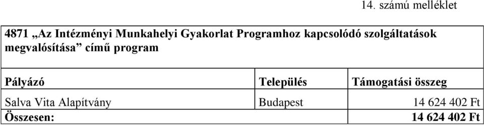 szolgáltatások megvalósítása című program