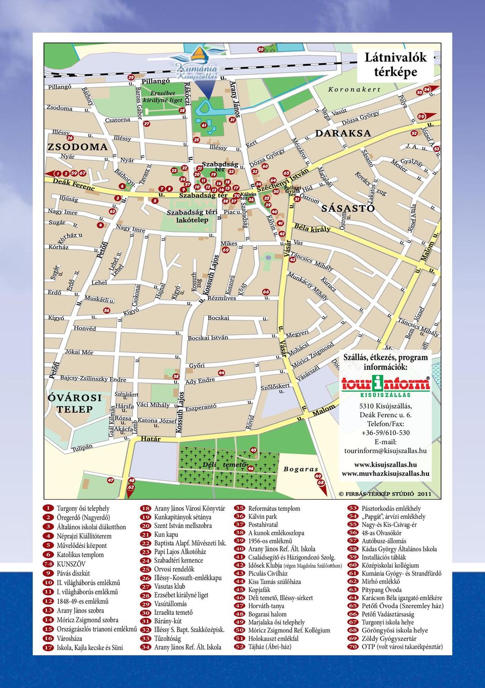 hu 1 2 3 4 5 6 7-8 9 10 11 12 13 14 15 16 17 Turgony ősi telephely Öregerdő (Nagyerdő) Általános iskolai diákotthon Néprajzi Kiállítóterem Művelődési központ Katolikus templom KUNSZÖV Pávás díszkút