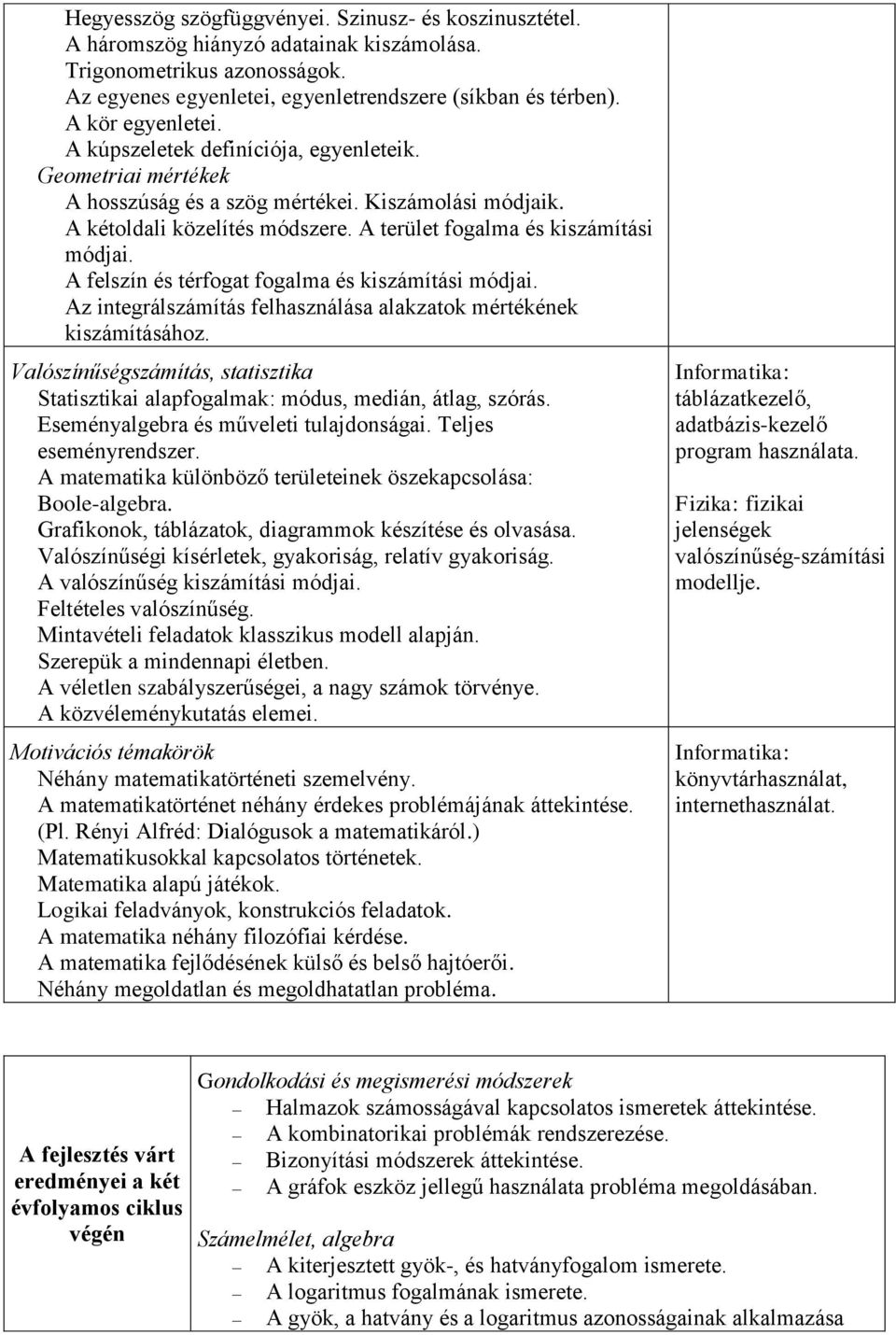 A terület fogalma és kiszámítási módjai. A felszín és térfogat fogalma és kiszámítási módjai. Az integrálszámítás felhasználása alakzatok mértékének kiszámításához.