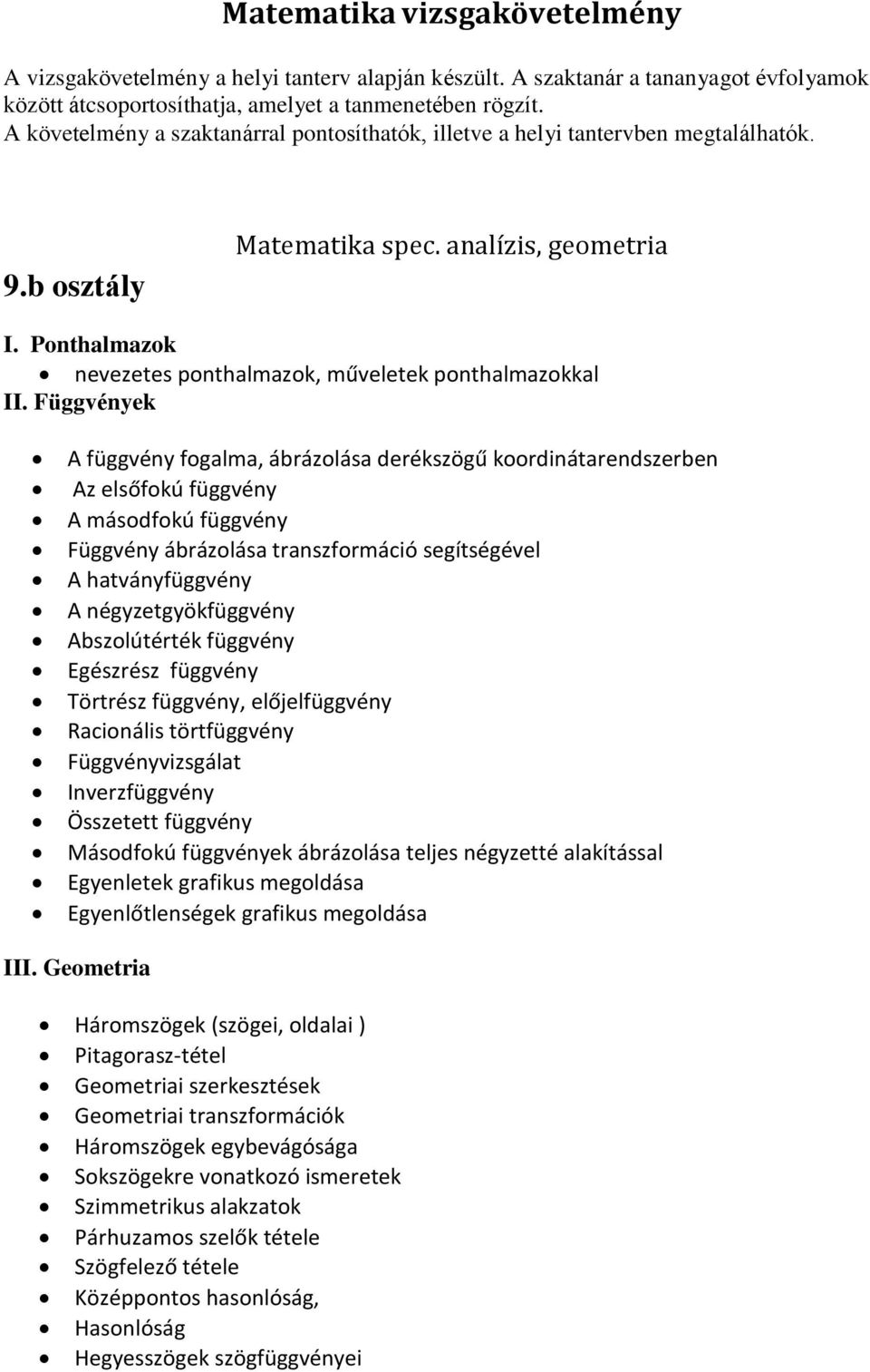 Ponthalmazok nevezetes ponthalmazok, műveletek ponthalmazokkal II.