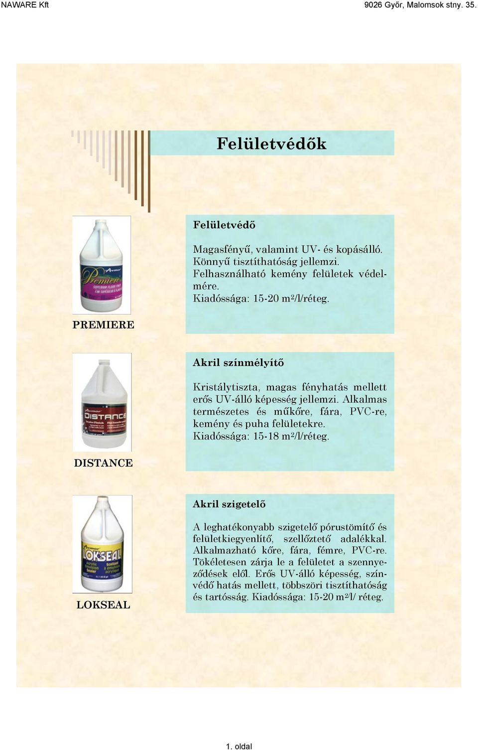 Kiadóssága: 15-18 m 2 /l/réteg. Akril szigetelő LOKSEAL A leghatékonyabb szigetelő pórustömítő és felületkiegyenlítő, szellőztető adalékkal.