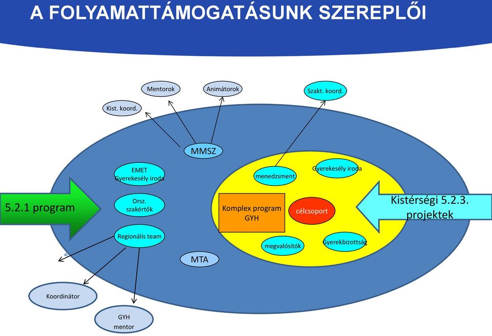 1 program Orsz. szakértők Komplex program GYH célcsoport Kistérségi 5.2.3.