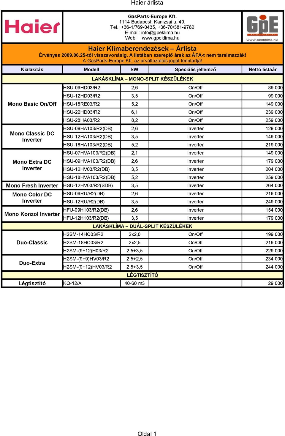 HSU-12HV03/R2(DB) 3,5 Iverter HSU-18HVA103/R2(DB) 5,2 Iverter Moo Fresh Iverter HSU-12HV03/R2(SDB) 3,5 Iverter Moo Color DC Iverter Moo Kozol Iverter Duo-Classic Duo-Extra HSU-09RU/R2(DB) 2,6 Iverter