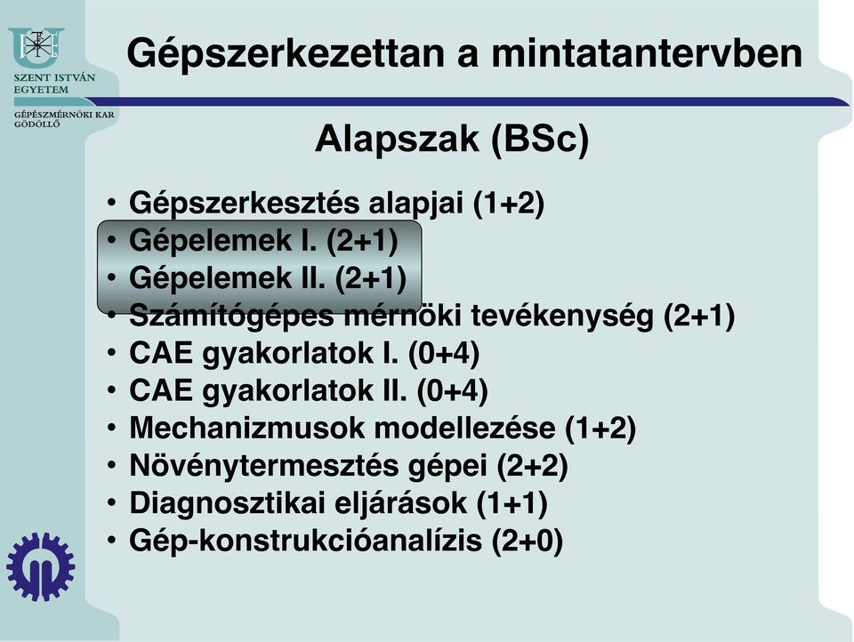 (2+1) Számítógépes mérnöki tevékenység (2+1) CAE gyakorlatok I.