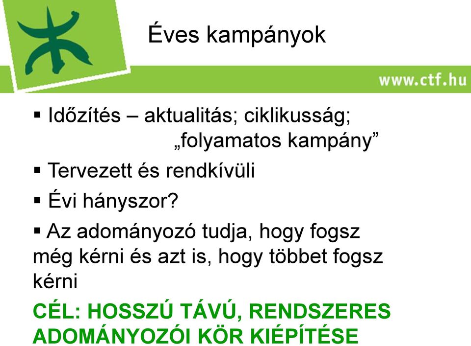 Az adományozó tudja, hogy fogsz még kérni és azt is, hogy