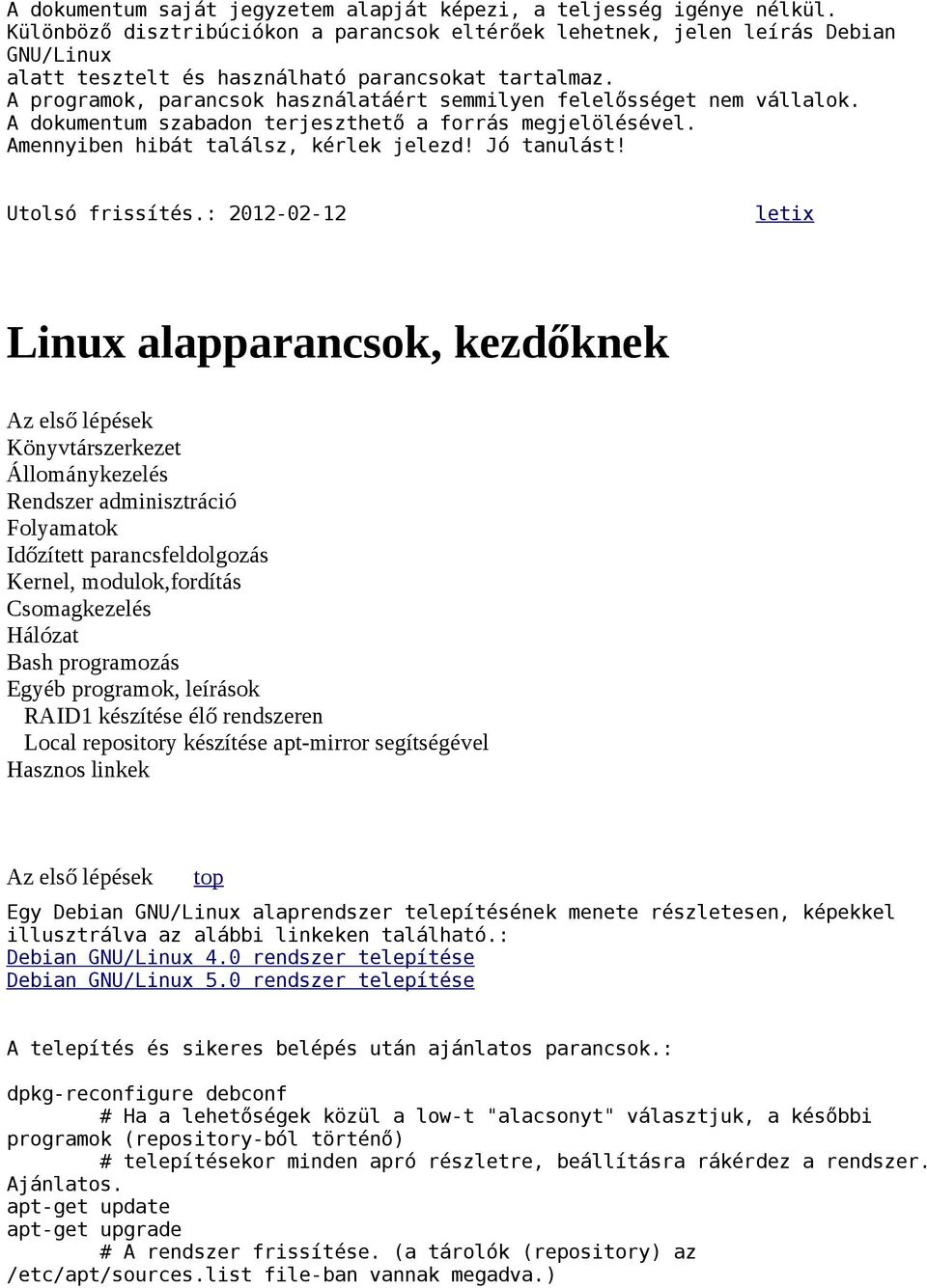Linux alapparancsok, kezdőknek - PDF Ingyenes letöltés