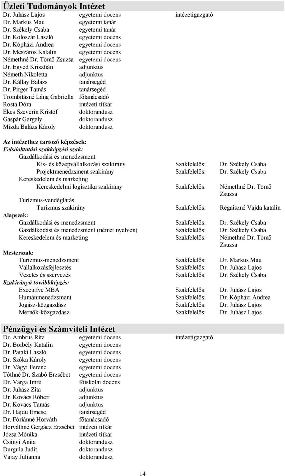 Pirger Tamás tanársegéd Trombitásné Láng Gabriella főtanácsadó Rosta Dóra intézeti titkár Ékes Szeverin Kristóf doktorandusz Gáspár Gergely doktorandusz Mizda Balázs Károly doktorandusz Az intézethez