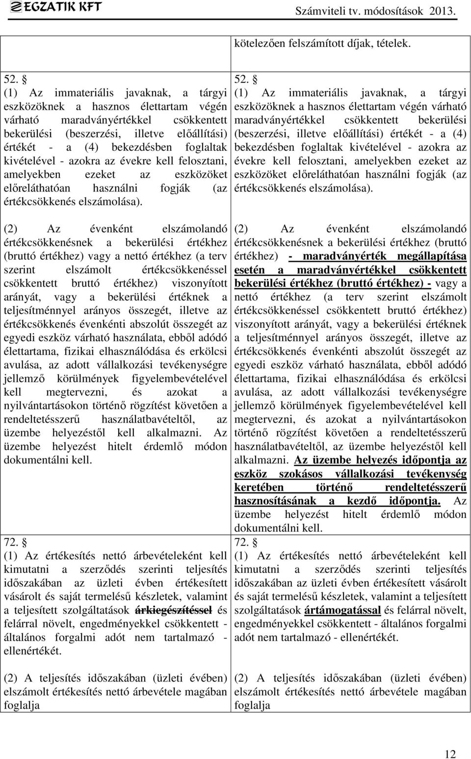 kivételével - azokra az évekre kell felosztani, amelyekben ezeket az eszközöket előreláthatóan használni fogják (az értékcsökkenés elszámolása).