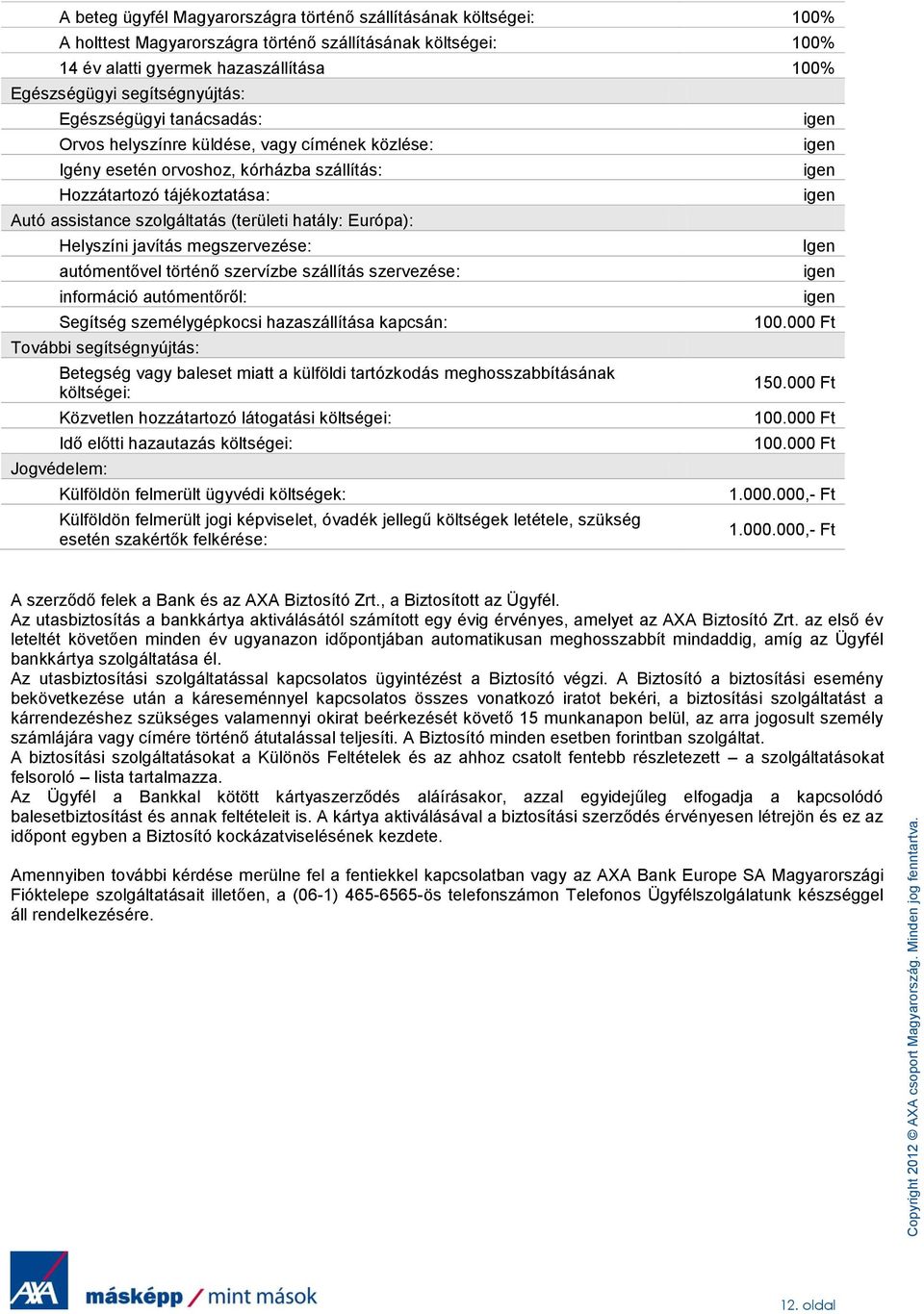 hatály: Európa): Helyszíni javítás megszervezése: autómentővel történő szervízbe szállítás szervezése: információ autómentőről: Segítség személygépkocsi hazaszállítása kapcsán: További