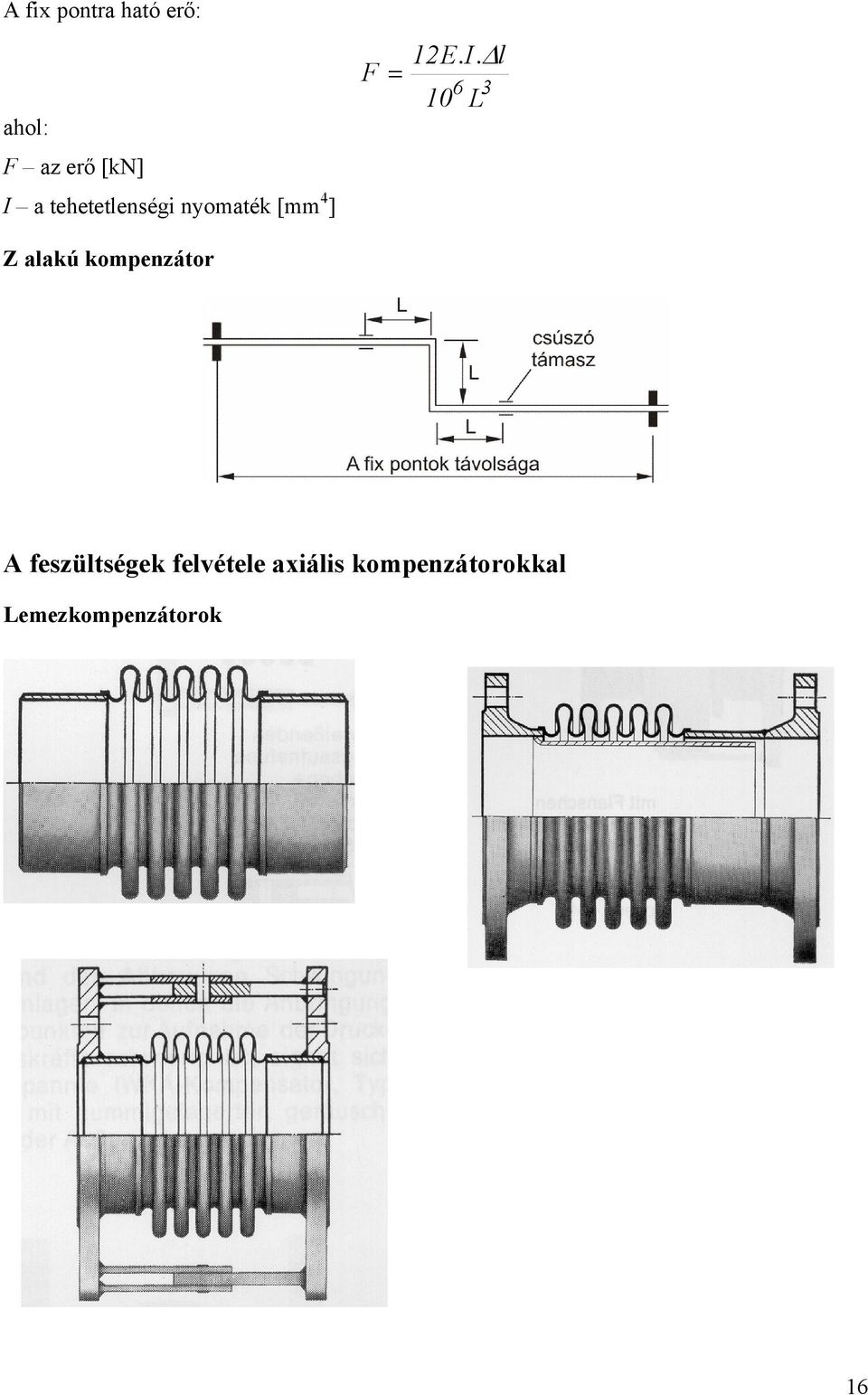nyomaték [mm 4 ] Z alakú kompenzátor A
