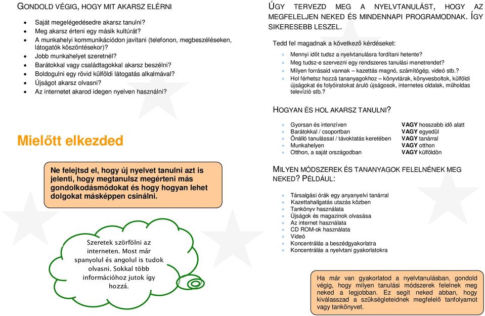 Boldogulni egy rövid külföldi látogatás alkalmával? Újságot akarsz olvasni? Az internetet akarod idegen nyelven használni?