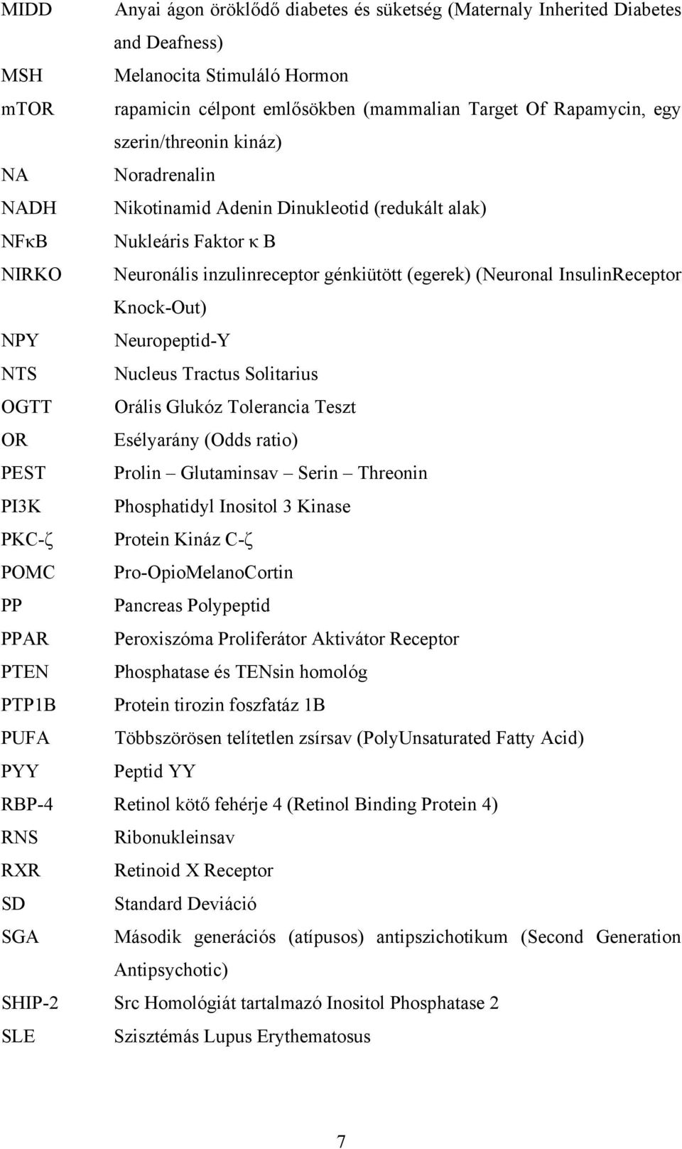 Knock-Out) NPY Neuropeptid-Y NTS Nucleus Tractus Solitarius OGTT Orális Glukóz Tolerancia Teszt OR Esélyarány (Odds ratio) PEST Prolin Glutaminsav Serin Threonin PI3K Phosphatidyl Inositol 3 Kinase