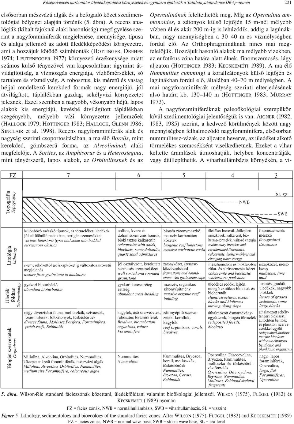 A recens analógiák (kihalt fajoknál alaki hasonlóság) megfigyelése szerint a nagyforaminiferák megjelenése, mennyisége, típusa és alakja jellemző az adott üledékképződési környezetre, ami a hozzájuk