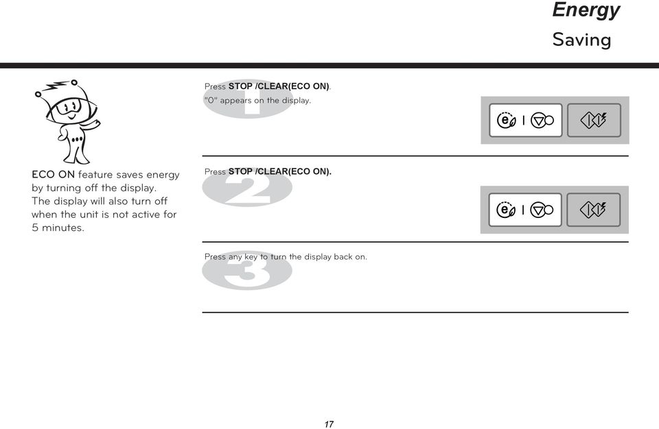 The display will also turn off when the unit is not active for 5