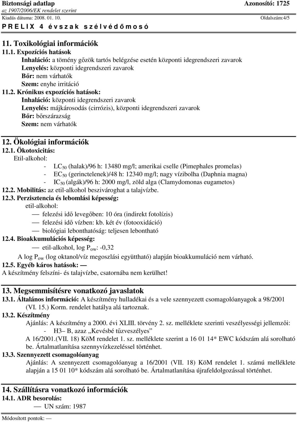 Ökológiai információk 12