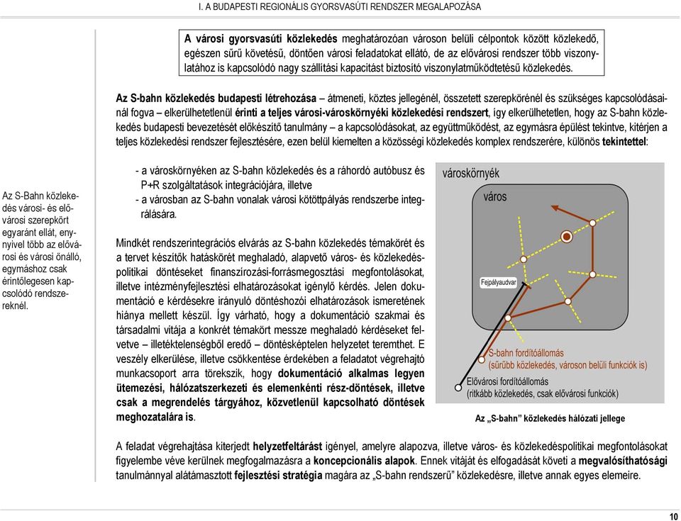 Az S-bahn közlekedés budapesti létrehozása átmeneti, köztes jellegénél, összetett szerepkörénél és szükséges kapcsolódásainál fogva elkerülhetetlenül érinti a teljes városi-városkörnyéki közlekedési