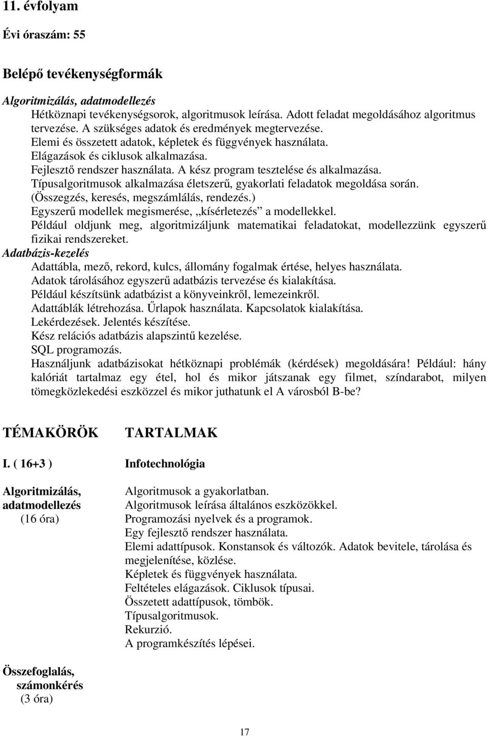 A kész program tesztelése és alkalmazása. Típusalgoritmusok alkalmazása életszerű, gyakorlati feladatok megoldása során. (Összegzés, keresés, megszámlálás, rendezés.