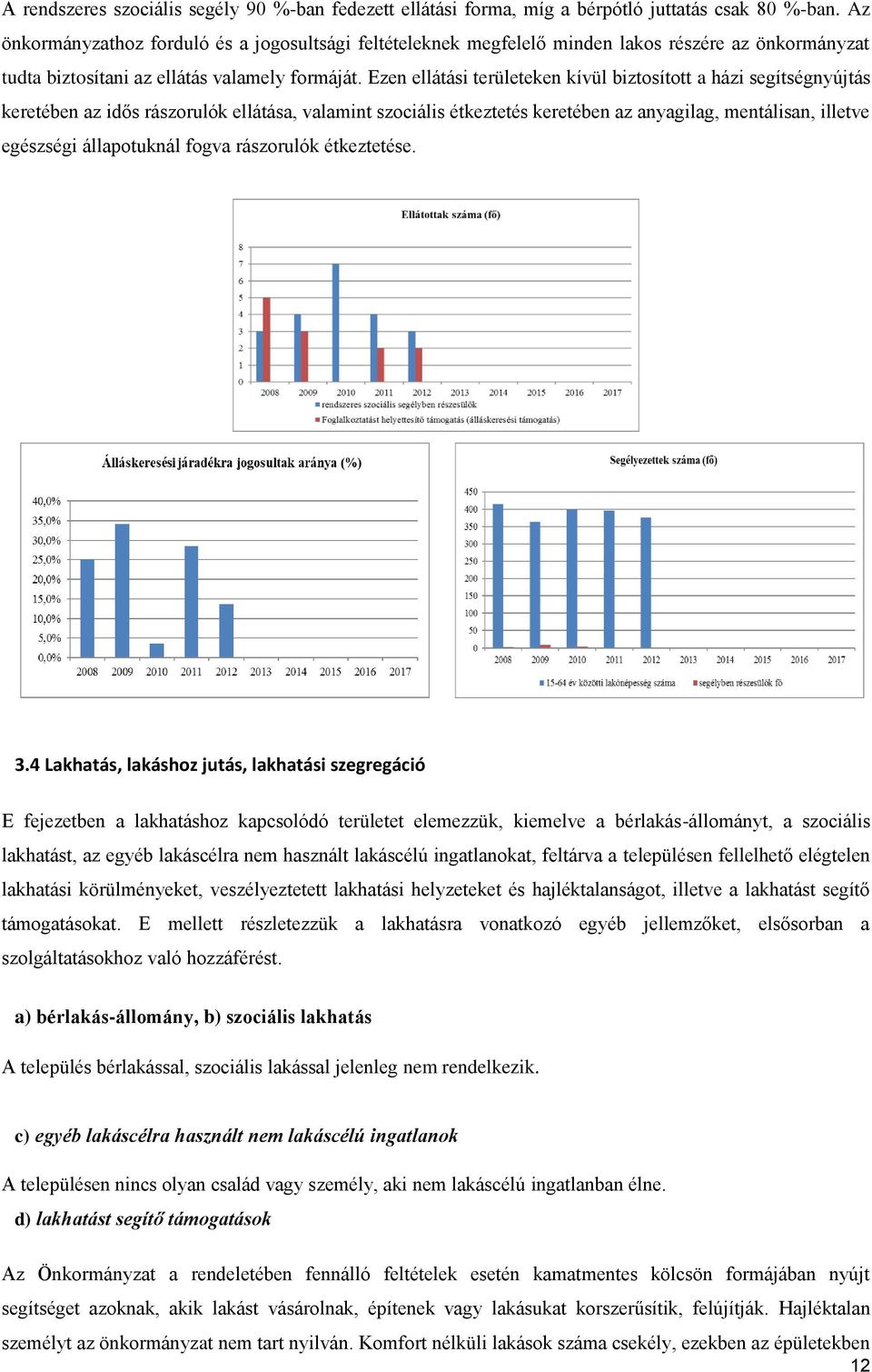 Ezen ellátási területeken kívül biztosított a házi segítségnyújtás keretében az idős rászorulók ellátása, valamint szociális étkeztetés keretében az anyagilag, mentálisan, illetve egészségi