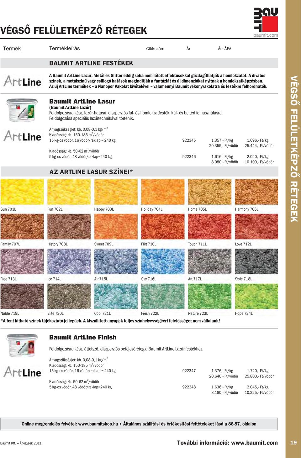 Az új ArtLine termékek a Nanopor Vakolat kivételével valamennyi Baumit vékonyvakolatra és festékre felhordhatók.